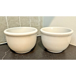 PIER 1 PIER ONE Set of 2 White Mini Soup Dessert Bowls 10oz 3"x4.5" Brazil